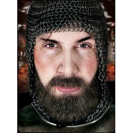 alloween Carnival Party Costume Robber Knight Professional Beard Combination Real Hair Brown