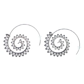 Miniblings Hoop Earrings Silver-Plated Rings Loops Earrings Round Hoop Earrings Flower Lotus Flower Handmade Fashion Jewellery I Earrings Silver-Plated, Silver, not known