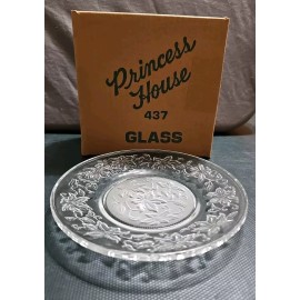 Princess House  Princess House Fantasia 4 Crystal Luncheon Plates # 437 8" New In ORIGINAL BOX