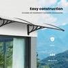 VIVOHOME Polycarbonate Window Door Awning Canopy Transparent with Black Bracket