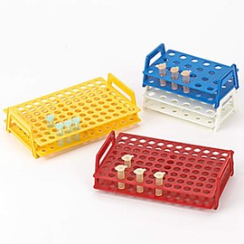 Globe Scientific 456345W Nylon Wireless Micro Tube Rack with Handle for 1.5mL and 2.0mL Micro centrifuge Tubes, 24-Place, White