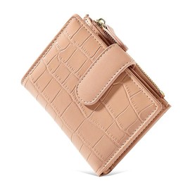 HKCLUF 373 Small Wallet for Women RFID Blocking Wallet Womens Leather Zipper Credit Card Pocket Wallet Tassel Keychain Ladies Mini Purse with ID Window Perfect for Back to School - Color: Pink