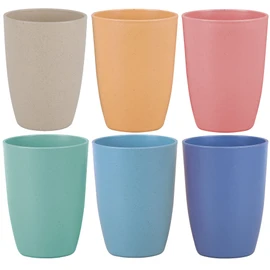LuckyZone Wheat Straw Reusable Cup (12 oz) - Unbreakable Drinking Glasses Sets - Dishwasher Safe Tumbler - Lightweight, BPA Free and Eco friendly (6Pcs/6Color)