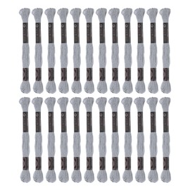 HARFINGTON 2pcs 12 Skeins Embroidery Floss 8.75yds(8m) Egyptian Long-Staple Cotton Cross Stitch Thread for Sewing DIY Bracelet Yarn String and Crafts, Light Grey(6003)