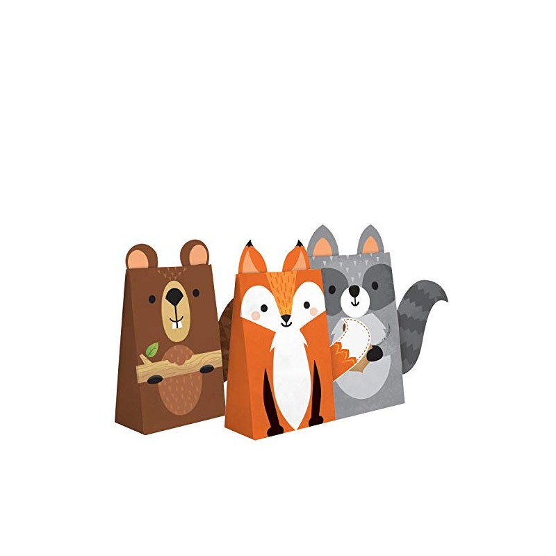 Creative Converting Wild One Woodland Paper Treat Bags, 8 ct,