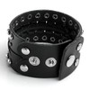 Eigso Black Retro Punk Wide Belt Braide PU Bracelet Round