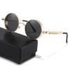 GLCLRS Polarized Steampunk Sunglasses, UV Protection, Metal Frame, Outdoor Circle