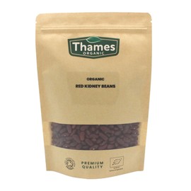 Organic Red Kidney Beans - High Fiber, High Protein, No Additives or Preservatives, Raw, Vegan, Non-GMO - Perfect for Vegetarian Dishes and Chili - Thames Organic 500g
