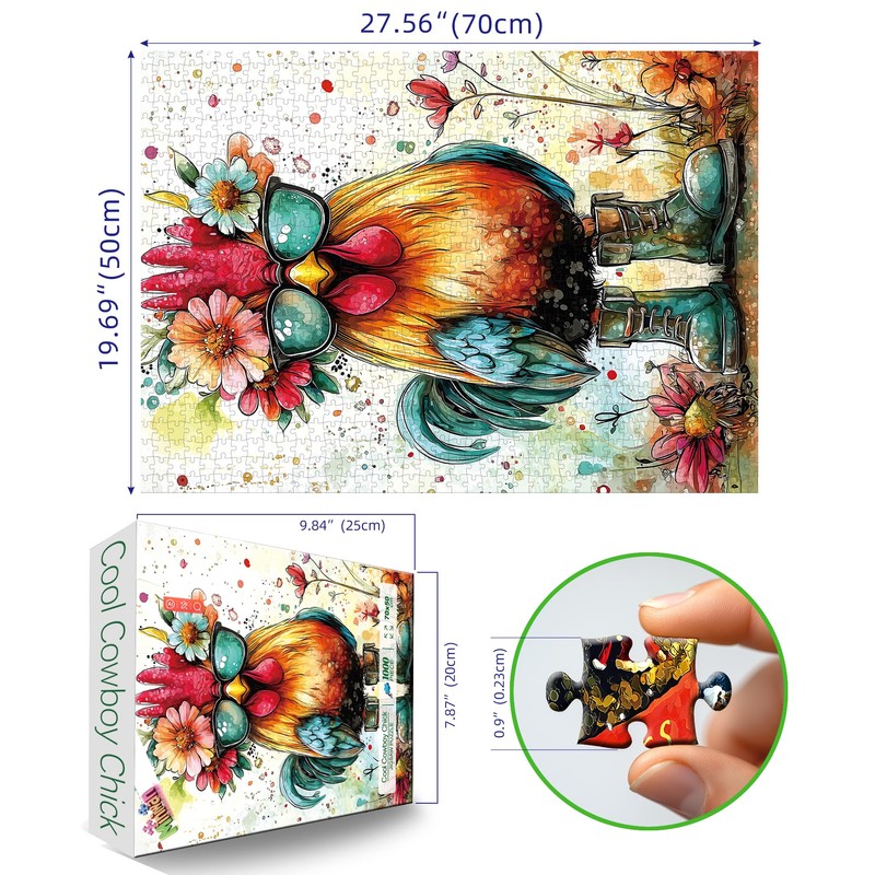 Sunglasses Cool Chicken 1000 Piece Puzzle for Adults