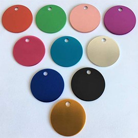 Colorful Round Anodized Aluminum Stamping Blanks Discs for Pets Tags 20mm (Pack of 10) (Color Mix)