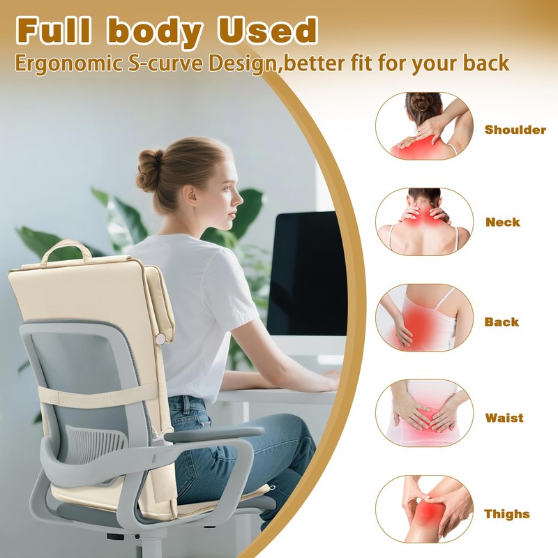 Shiatsu Back Massager for Chair with Heat and Vibration