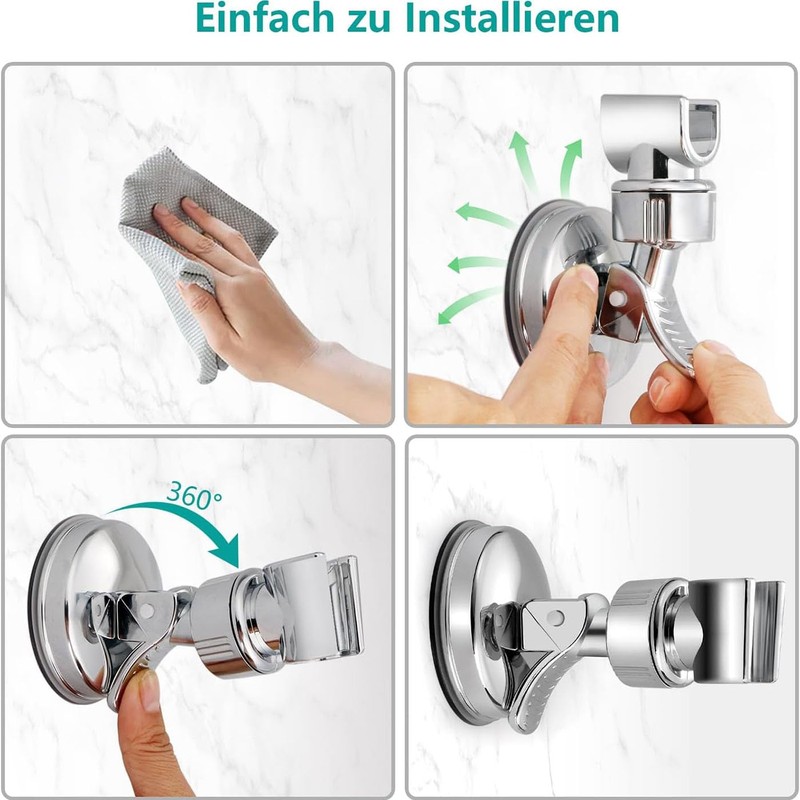 Adjustable Shower Head Holders, Universal 360° Rotation Shower Head Bracket