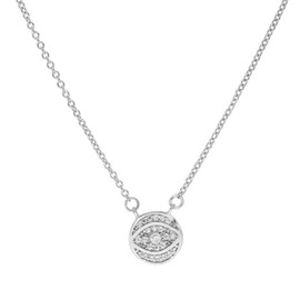 jewellerybox Sterling Silver & Clear CZ Crystal Evil Eye Necklace