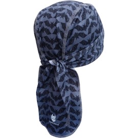 BANDIABLO Bandana Skull Cap Hat for Cycling Running Gym Outdoor Sports, Sweat Wicking Sun Protection, Headwear for Men and Women, Bat Pattern