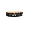Sam Edelman Women's Double-E Logo Sliding Loop Belt, Black, Large