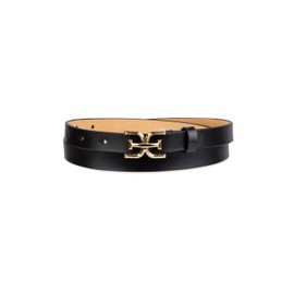 Sam Edelman Women's Double-E Logo Sliding Loop Belt, Black, Large
