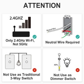 Smart Light Switch, Neutral Wire Required Tempered Glass Panel US Standard Light Switch, RF433 Remote Control Smart Life/Tuya App, Touch Switch Single Pole Work with Alexa, Googl Home Black 3 Gang
