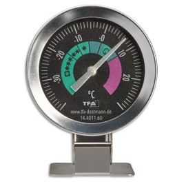 TFA Dostmann 14.4011.60 Analogue Fridge Thermometer Stainless Steel Also Suitable for Freezers Cold Stores up to -40 Degree C Silver