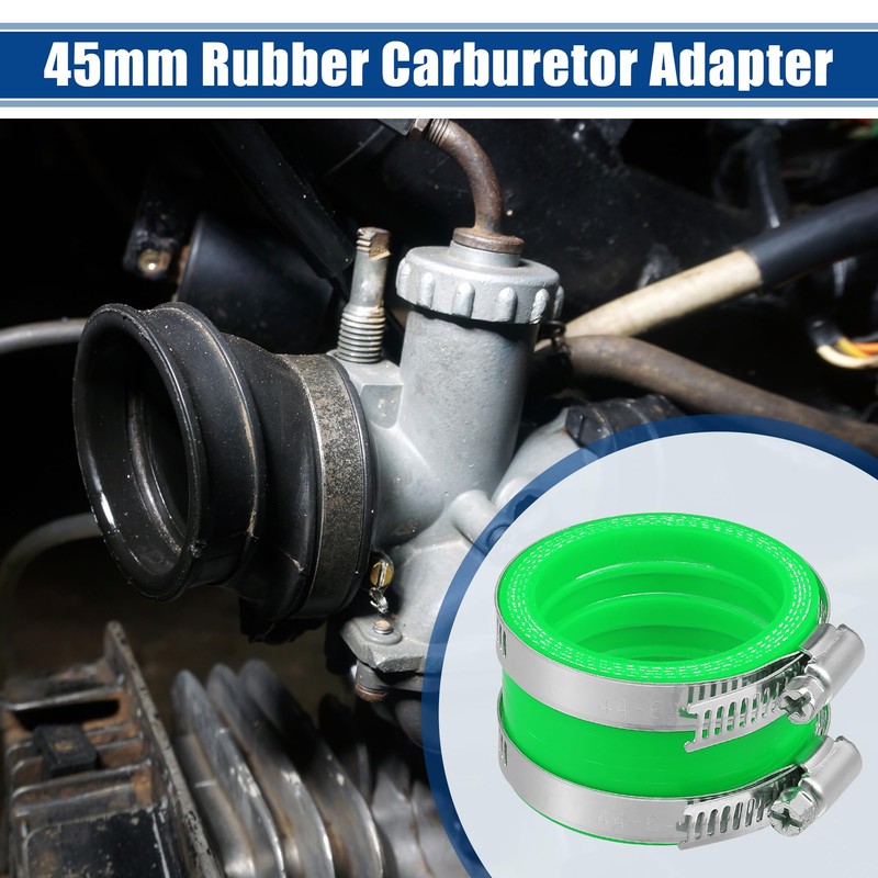 X AUTOHAUX 45mm ID Green Carburetor Adapter Intake Pipe Boot