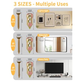 ComfrtX 3 Sizes Metal Expansion Bolts for Drywall - 120PCS Self Drilling Anchors with Screws,Drywall Screws and Anchors Kit,No Drill Hole Needed for Mounting TV,Shelf, Mirror,Cabinet,Picture Frames
