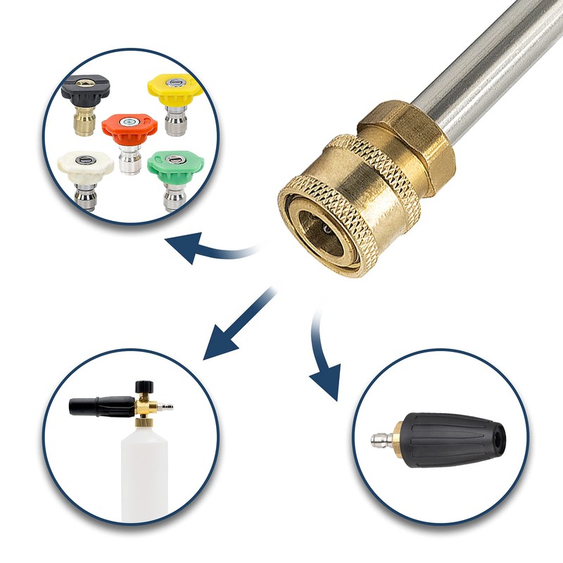 DERASL Universal 1/4'' Quick Connect Pressure Washer Adapter - Compatible