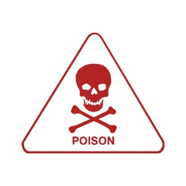 Poison Skull Crossbones Danger Hazard Symol 6" Vinyl Sticker Car Decal (6" Red)
