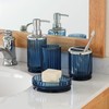4PCs Heavy Weight Decent Blue Glass Bathroom Accessories Set with