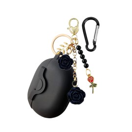 Cute Case for Beats Studio Buds/Studio Buds + Silicone Case Cover 2021/2023, [Secure Lock] Cool Kawaii Women Girls Teen with Keychain for New Beats Studio Earbuds + Case (Lock Black)