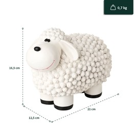 VERDOBA Mini Decorative Sheep for the Garden, Weatherproof - White Decorative Sheep Molly - Garden Figure Sheep Garden Decoration Outdoor Decorative Figures (White)