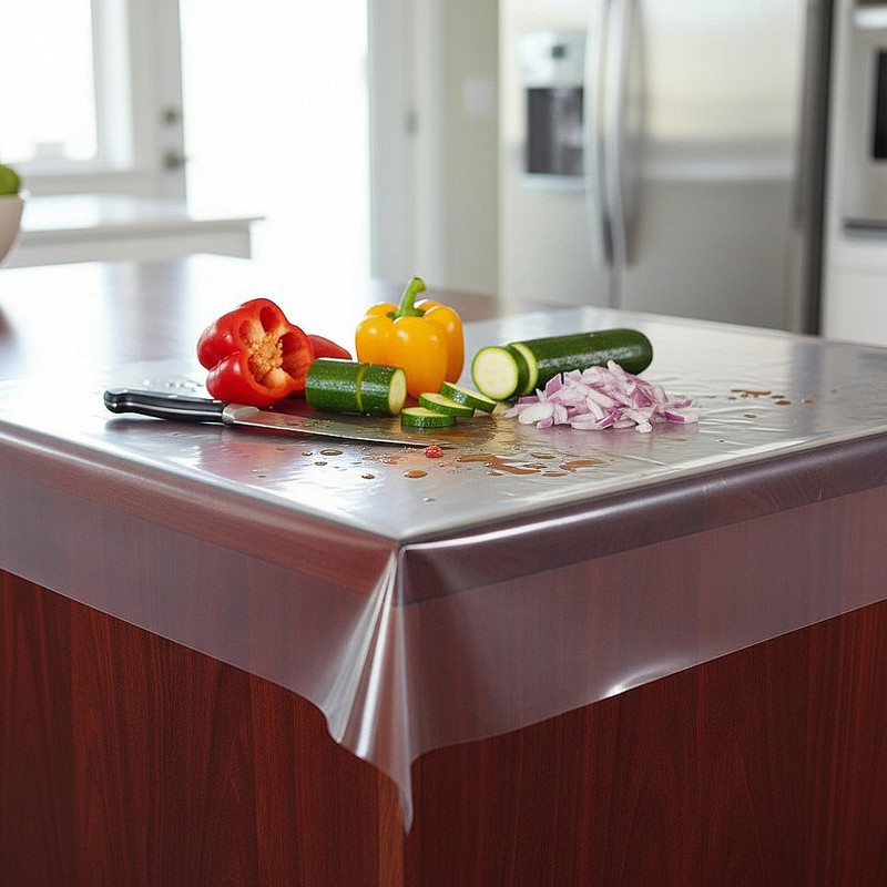 Premium Disposable Clear Plastic Counter Liners - 26" x 26",