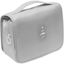 Retoo Toiletry Bag, Travel Toiletry Bag, Cosmetic Bag, Hanging, Women's Wash Bag, Bag with Handle, Hanging Wash Bag, Cosmetic Organiser for Women, for Camping Toilets, 24 x 9.5 x 19 cm, gray, Classic