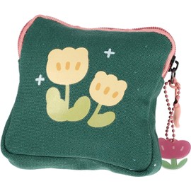 EXCEART Bolsa De Almacenamiento Para Toallas Sanitarias Con Diseño De Flores Bolsa Cuadrada Para Período Para Estudiantes Y Uso Exterior Práctica Y Ligera