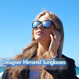 SIPHEW Retro Square Sunglasses for Women|Lightweight Fashion Sunglasses 100% UV400 Protection|Polarized Mirrored Shade
