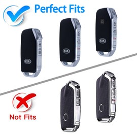 WORCAS Carbon Fiber Texture Key Fob Cover Compatible with KIA CEED CERATO Forte NIRO SELTOS Sorento Soul SPORTAGE Telluride 3 4 5 Button Silicone Key Fob Cover (Blue)