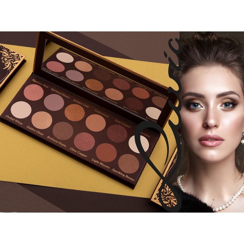 Luvia Eyeshadow Palette Matte, Shimmer & Glitter - Romantic Baroque