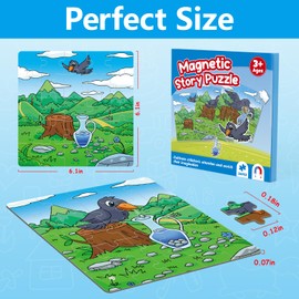 Quilinz Jigsaw Puzzles,Magnetic Animal Puzzles for Toddlers Age 4-6,Sequence Cards for Kids 3-5,Story Telling Cards,Airplane Car Road Trip Activities,Toddler Travel Activities,Preschool Learning Toys