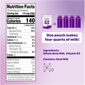 Meyenberg Whole Powdered Goat Milk, 16 Ounce (Pack of 3)