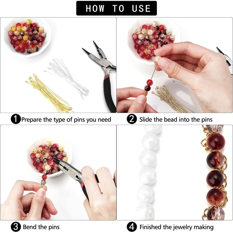 Eye Pins 70mm/2.76inch 200PCS 3 Colors 6 Styles Open Eyepins