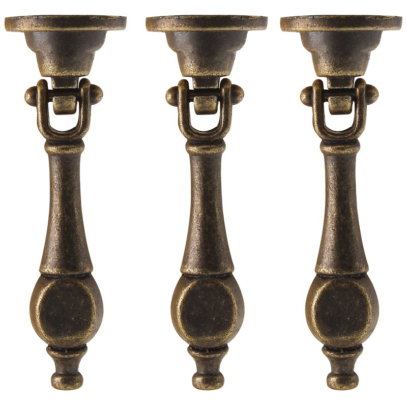 Waziaqoc 6PCS Antique Tear Drop Pulls, Single Hole Vintage Bronze
