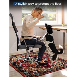 PROHALO Office Chair Mat for Hardwood Floor, 48"x60" Desk Chair Mat for Rolling Chairs, Non Slip Computer Chair Mat, Office Rug Mat for Office Home Hard Floor, Under Desk Mat for Gaming Chair-Deep Red