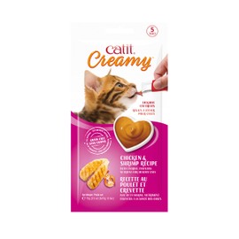 Catit Creamy Lickable Cat Treat – Hydrating and Healthy Treat for Cats of All Ages - Chicken & Shrimp, 5-Pack