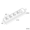 Sanwa Supply TAP-SH3450MG Shutter Tap, 3P, 4 Openings, 16.4 ft