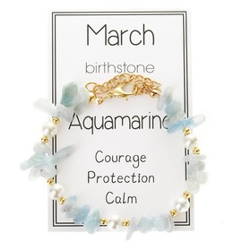 Birthstone Crystal Beads Bracelets Healing Crystal Zodiac Bracelet for Women Natural Stone Chakra Anxiety Relief Zodiac Beaded Bracelets for Birthday Gifts Horoscope Jewelry-mar