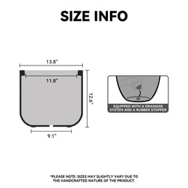 Kante Round Concrete Planter, 13.8 Inch Dia Classic-Style Large Pot with Drainage, Charcoal Finish with Warm Brown Interior, for Indoor & Outdoor Plants, Home, Patio and Garden