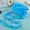 CABODYALS 10M 1.625 Inch Blue Pleated Organza Trim Ruffled Thin