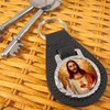 Giftshop UK Jesus Sacred Heart Leather Keyring