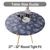 Subakvo Round Vinyl Fitted Tablecloth, Waterproof Elastic Table Covers Wipeable