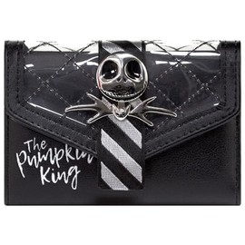 Nightmare Before Christmas Jack Skellington Emblem Purse Bi-Fold Coin Pocket, ID & Card Holder, Black