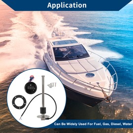 Hihaha Kraftstoff-Sendeinheit und Messgerätesatz Boot Kraftstoff-Sendeinheit Marine Kraftstoff-Sender Einheit Metall 230mm 9,06" Länge 1 Satz Silber Schwarz 0-190 Ohm