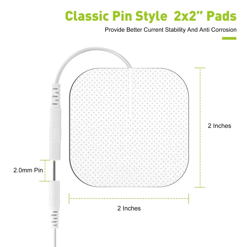 TENS Unit Replacement Pads, 20PCS 2"x2" Electrode Pads, Reusable Self-Adhesive